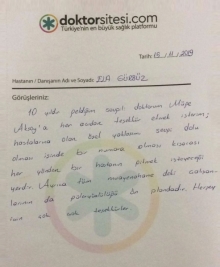Hastalarına çok özel yaklaşımı var :)